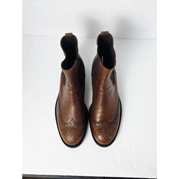 Tod\'s Chelsea Perforations Wingtip Ankle Boots Mens Brown Size 10 main image 8